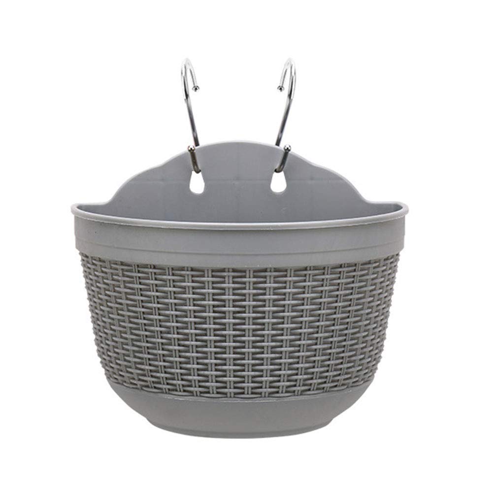 NUZYZ Hanging Flower Pot - Rattan Wicker Wall Planter Basket for Indoor Outdoor Garden Decor | Perfect for Balcony, Patio, and Home Decoration