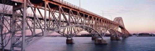 Grand Island Bridge Poster Print - 36x12 Inches - Niagara River, Erie County, New York USA - Vintage Landscape Wall Art for Home & Office Decor