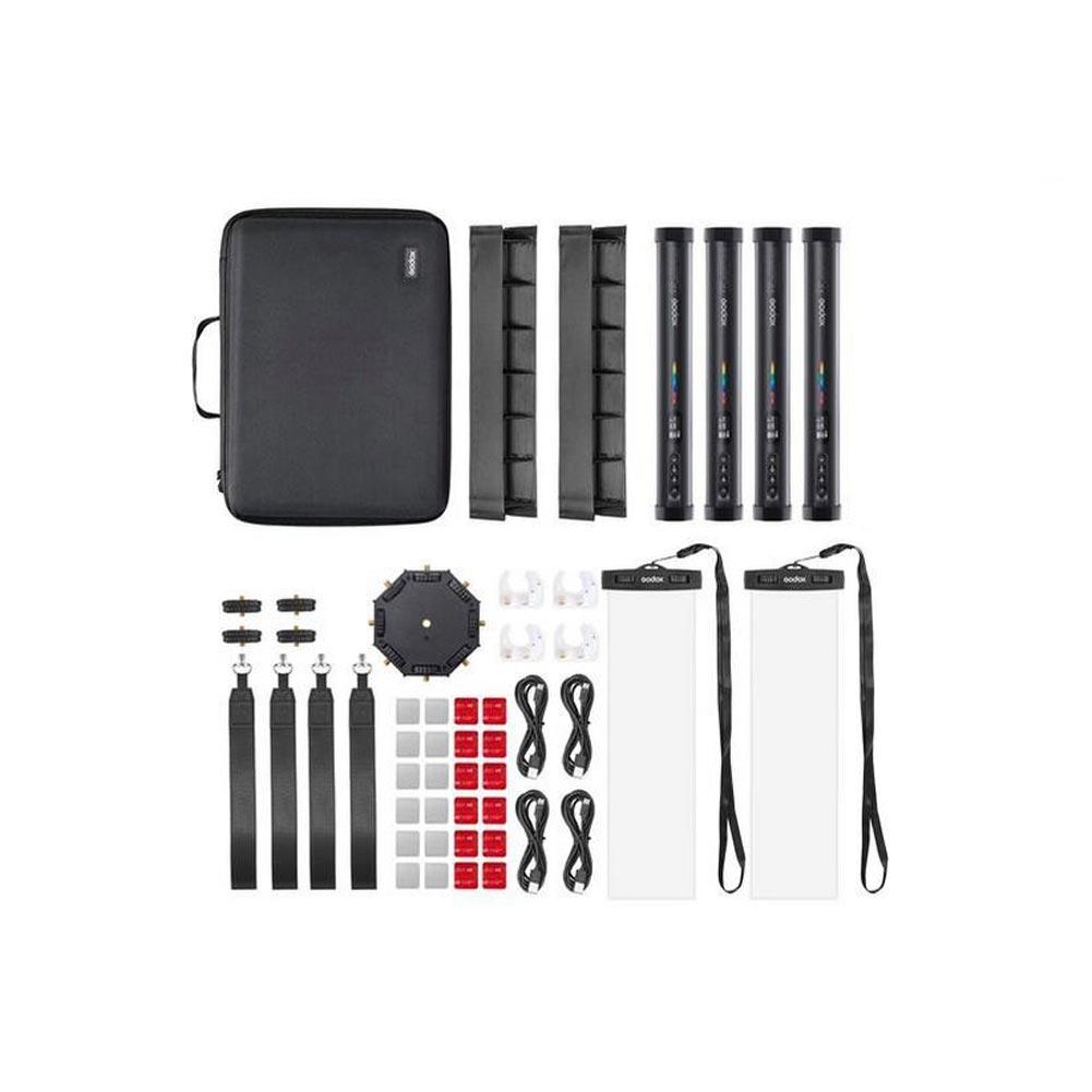 Godox TL30 RGB 30cm LED Tube Light 4 Light Kit - Professional Photography & Videography Lighting for YouTube, TikTok, Studio & Live Streaming