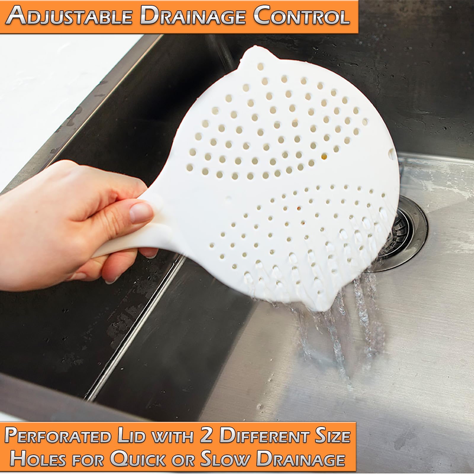 Home-X Microwave Cooking Pot with Strainer Lid - BPA-Free Microwave Steamer for Vegetables, Pasta & Macaroni | Perforated Lid & Pouring Spout for Easy Cooking | Perfect for Quick Meals, Healthy Eating & Meal Prep