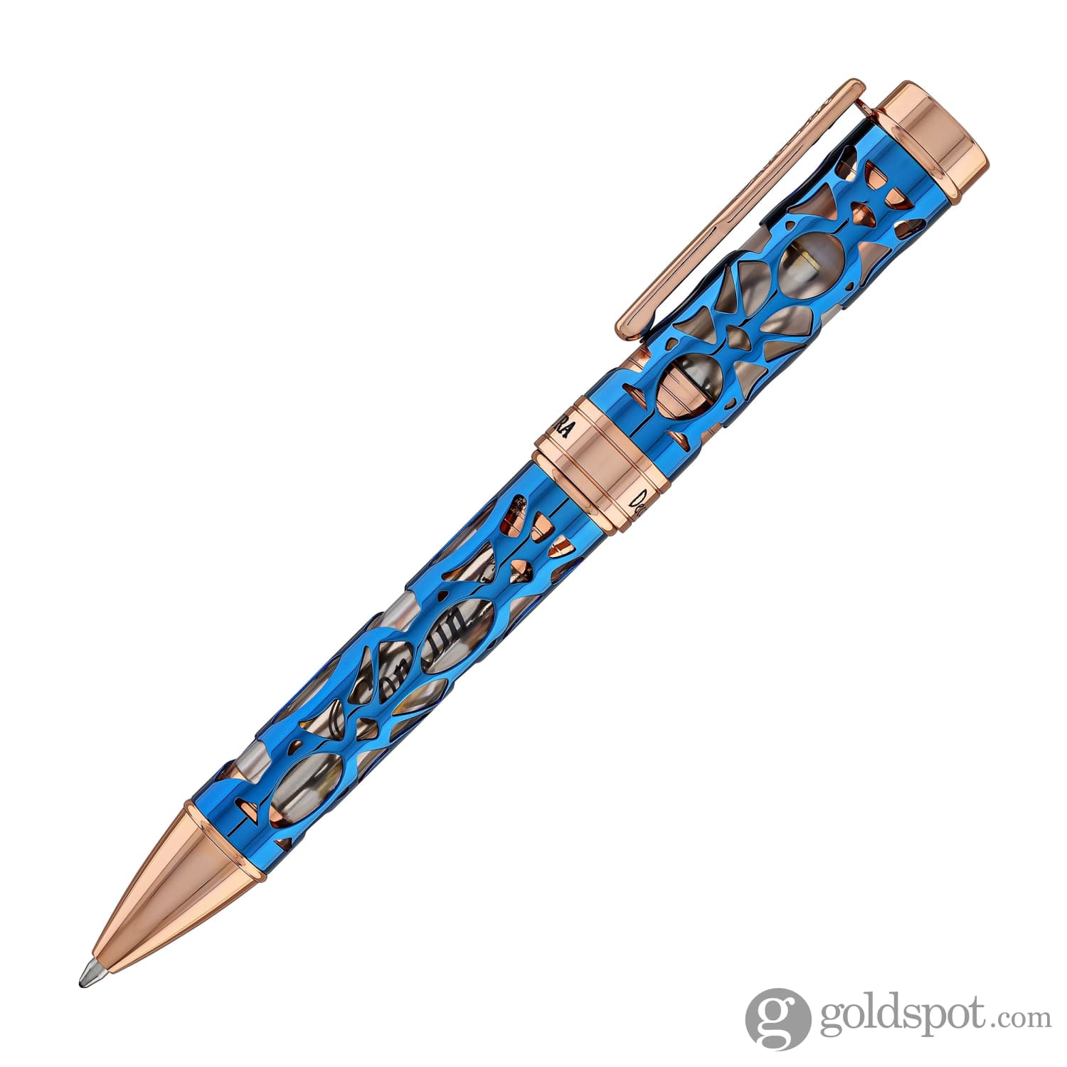 Conklin Endura Deco Crest Ballpoint Pen - Demo Blue with Rose Gold Trim | Premium Writing Instrument for Office, Business Gifts & Luxury Pen Collection