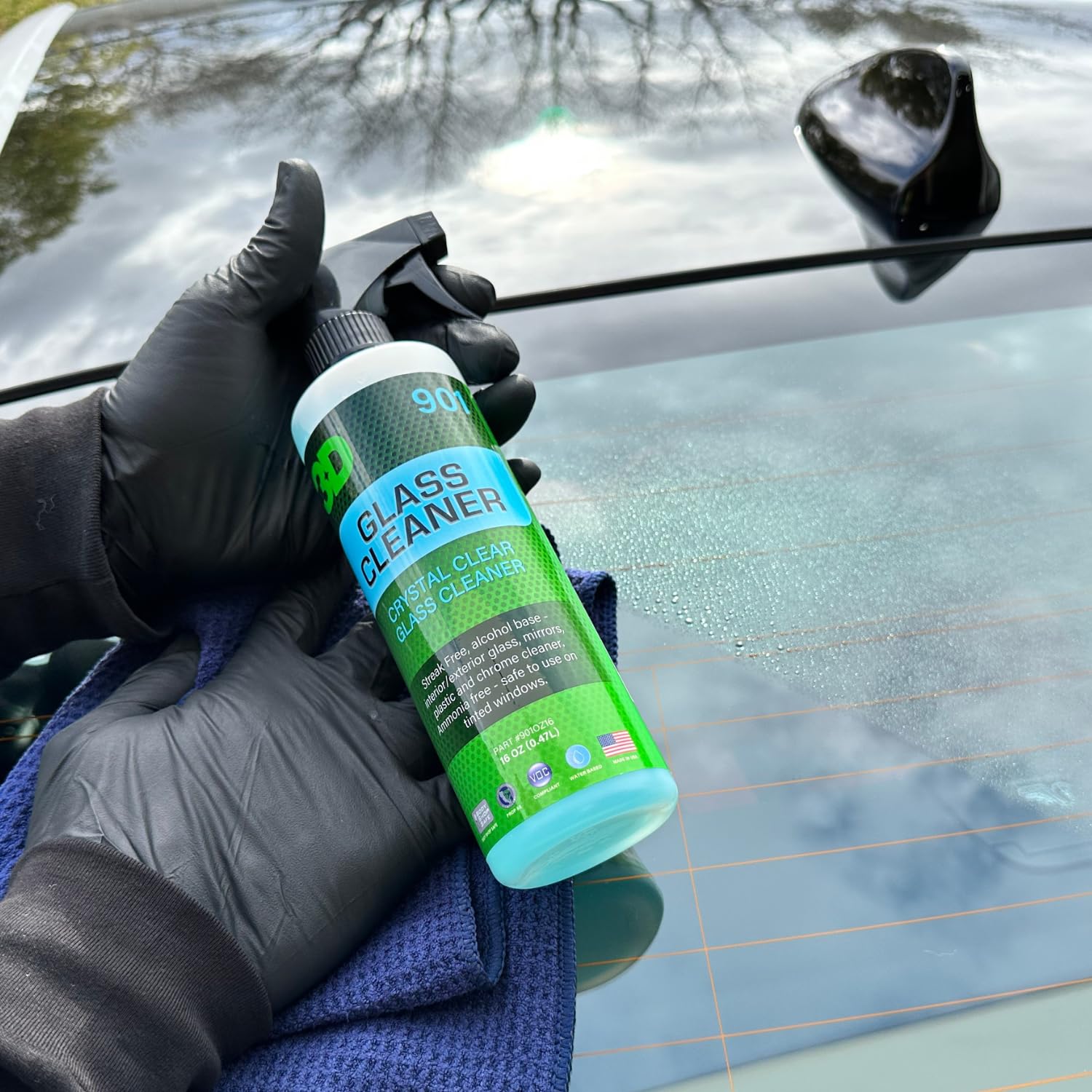 3D Glass Cleaner – Streak-Free, Tint-Safe Formula for Windows, Mirrors & Chrome – Ready-to-Use Car Glass Cleaner – Perfect for Auto Detailing, Home Cleaning & Office Maintenance