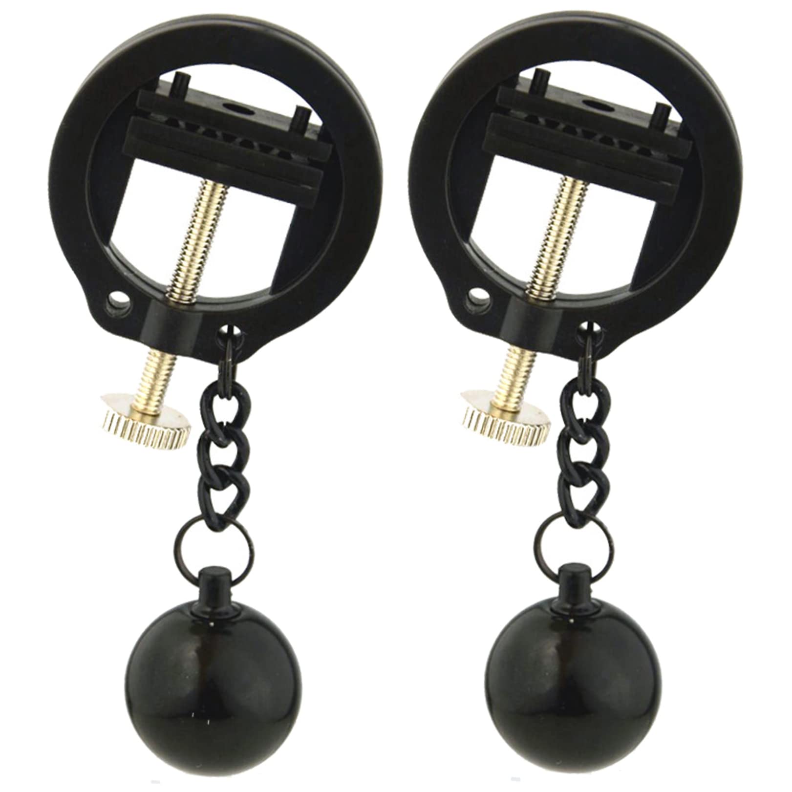 FEESHOW Non-Piercing Nipple Shield Rings - Stainless Steel Barbell Bar Clamp Jewelry for Women & Men - Perfect for BDSM, Fetish Play & Sensual Enhancement
