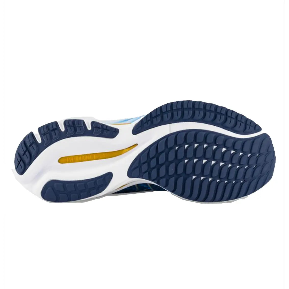 Mizuno Wave Rider 26 Running Shoes for Men - Snorkel Blue/MP Gold/Estate Blue | Lightweight Cushioned Road Running Sneakers for Training & Marathon