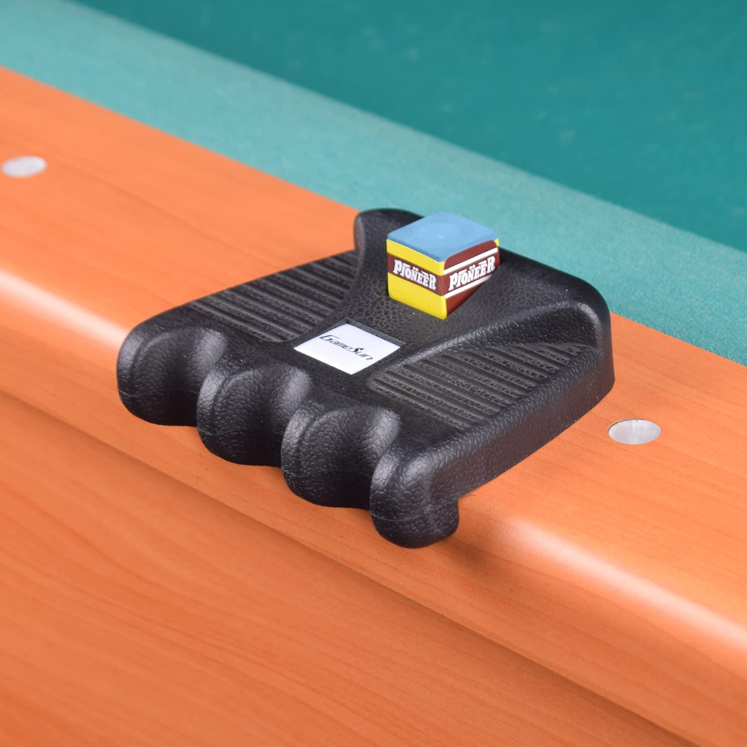 3 Hole Weighted Pool Cue Holder with 4 Chalk Pieces - Billiard Accessory for Home Game Rooms & Bars - Perfect for Organizing Cue Sticks & Accessories
