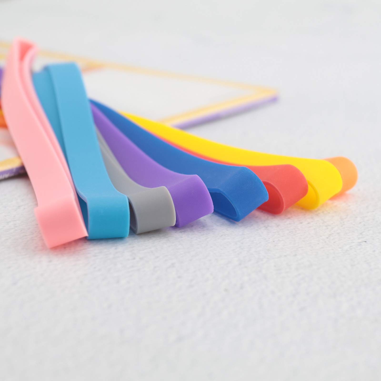 10 Pack A5 Silicone Rubber Bands - Durable Book Straps, Planner Elastic Bands (200mm) for Organizing, Cooking, Wrapping, Exercise & Crab Traps - Non-Slip Silica Gel Bands for Lunch Boxes, Art Projects & More