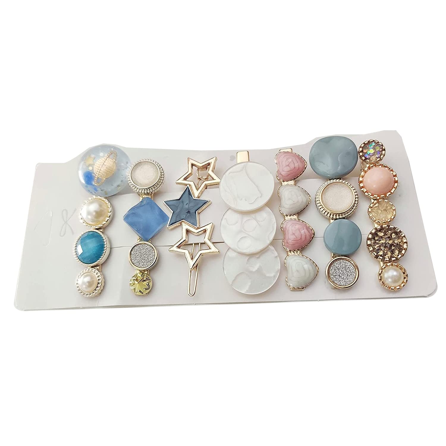Kidzoo Pearls Hair Clips Set - 7PCS Korean Style Acrylic Hairpins for Women, Ladies & Girls | Fashion Hair Accessories, Bobby Pins & Headwear Styling Tools | Perfect for School, Parties & Daily Outfits