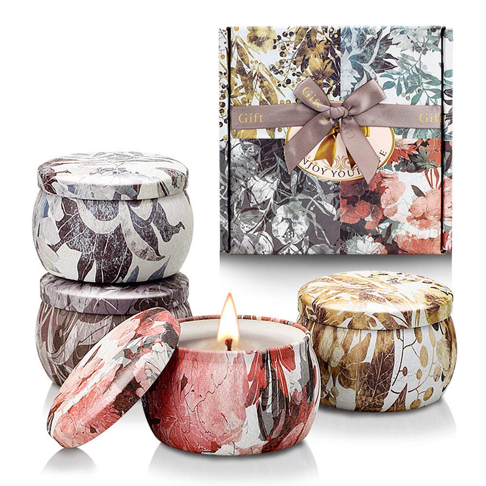 Premium Scented Soy Wax Candles - 4 Pack 4.4oz Long-Lasting Aromatherapy Candles for Home, Natural Fragrance Gifts for Women, Relaxing Home Decor | Perfect for Bedroom, Bathroom & Living Room Ambiance