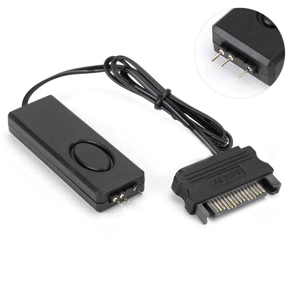 Mini 3-Pin ARGB Fan Controller with RF Remote - for PC RGB Lighting & LED Strips