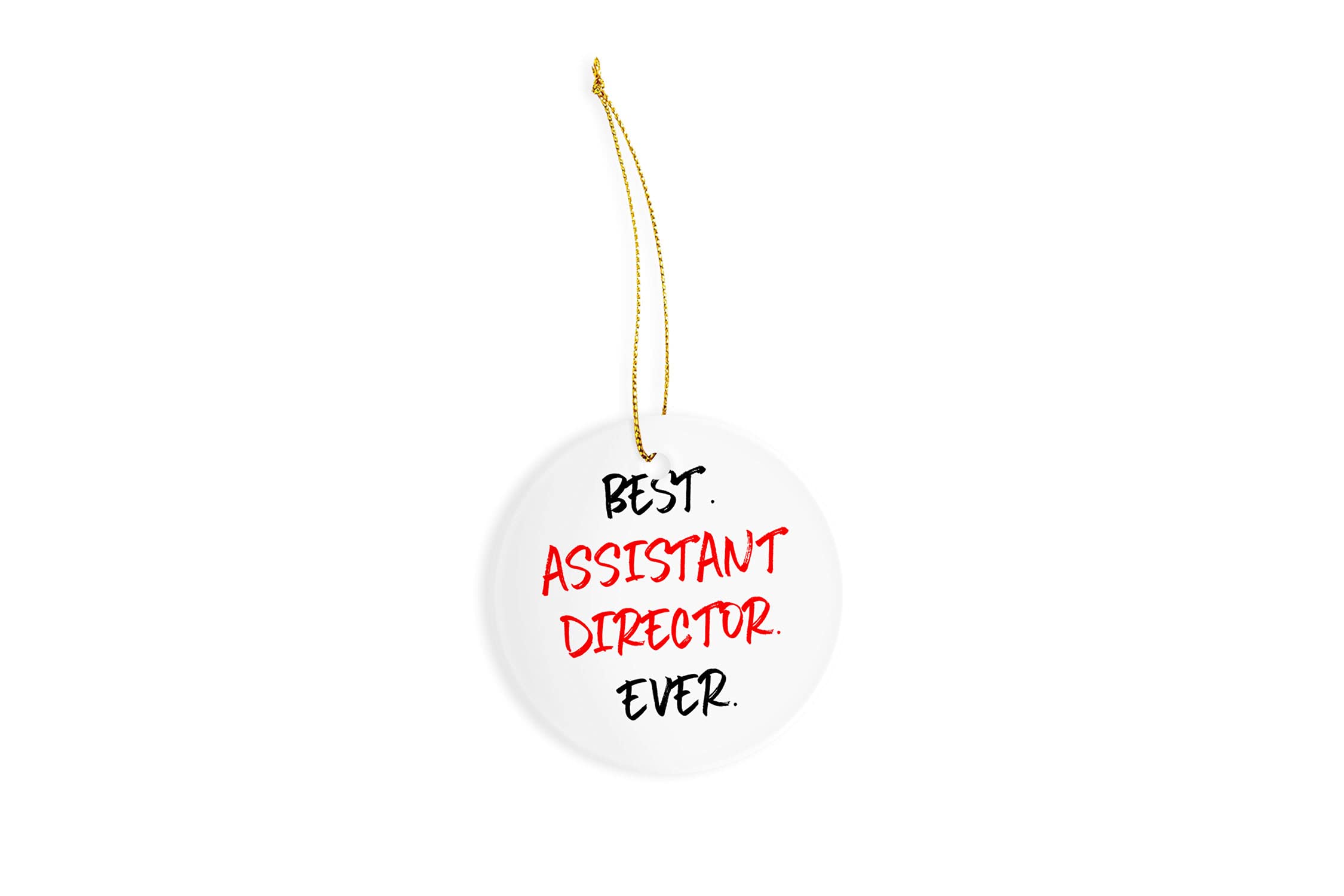 Assistant Director Ceramic Ornament - 3 Inch Round Christmas Tree Decoration - Perfect for Holiday Gifts, Office Decor & Festive Home Decorations