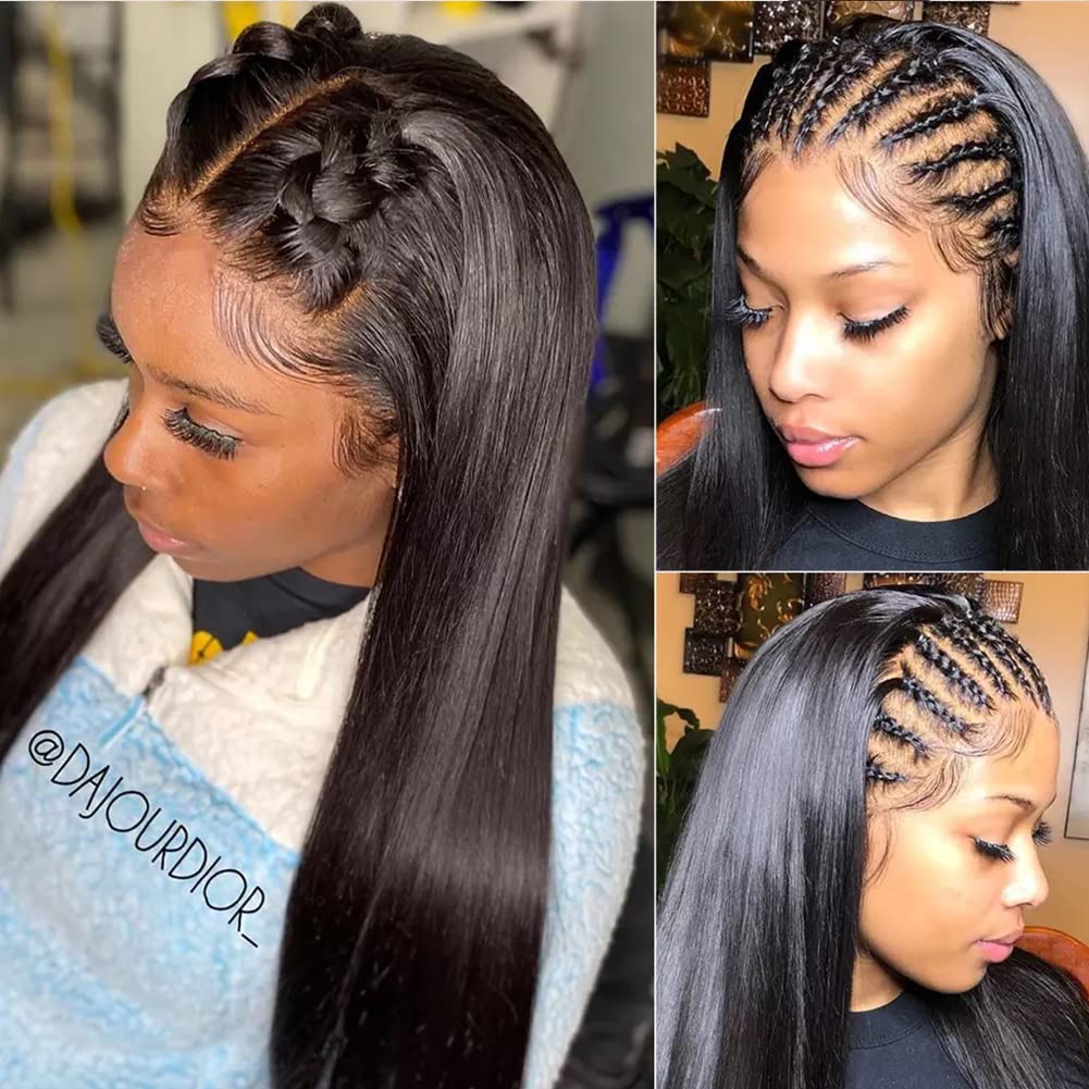 13x4 Lace Front Wigs Human Hair Straight - 180% Density Brazilian Virgin Human Hair Wigs for Black Women | Pre-Plucked with Baby Hair | Natural Color (20inch) | Perfect for Daily Wear, Parties & Special Occasions