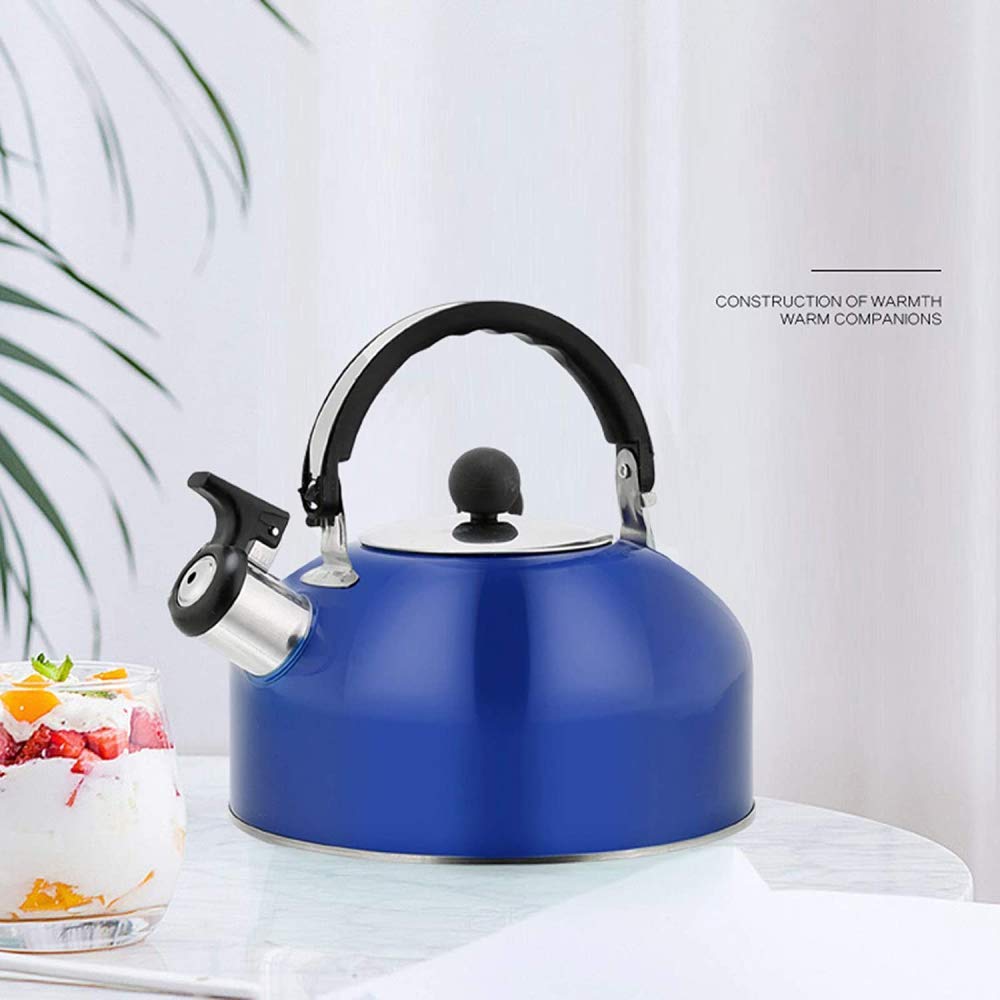 Premium Stainless Steel Whistling Tea Kettle - 3L Stovetop & Induction Compatible, Thickened Hemispherical Design for Home Kitchen, Camping & Outdoor Tea Brewing - Classic White