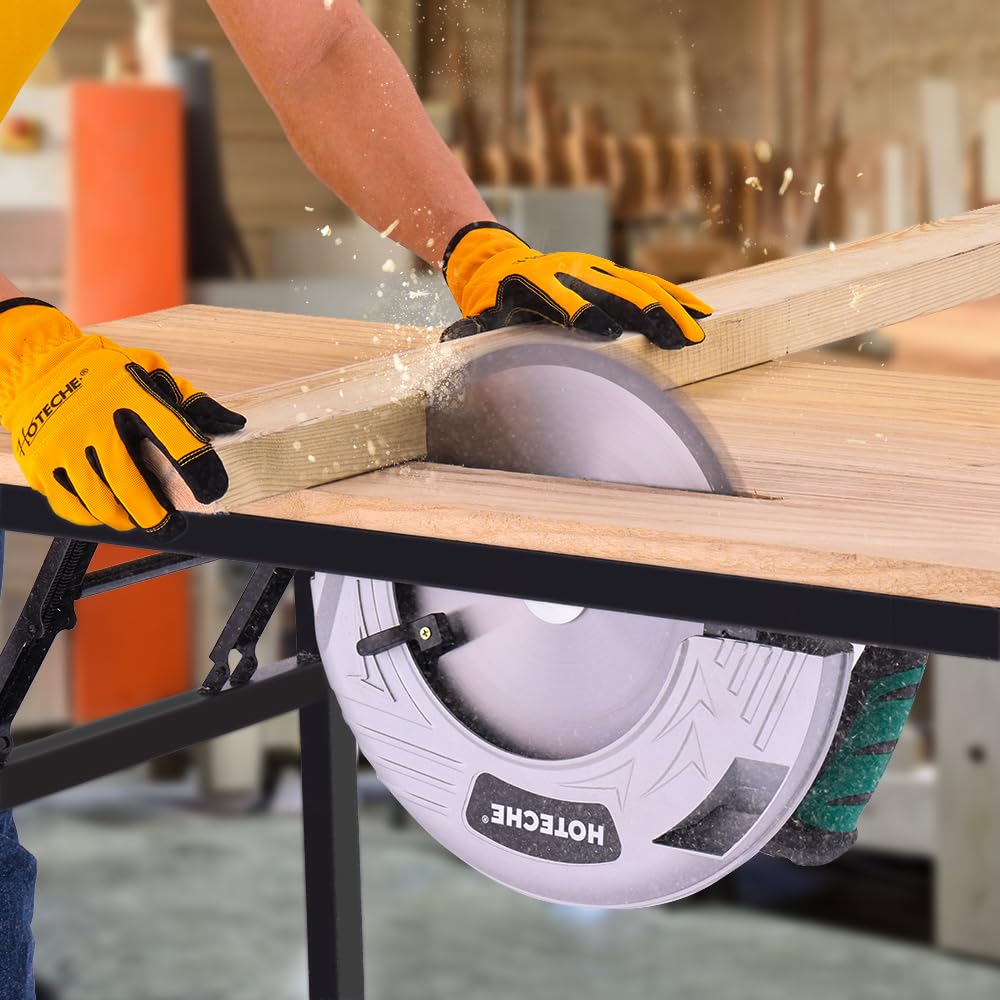 Hoteche 12-Inch 4-HP Compact Portable Circular Table Saw with Blade - Perfect for Woodworking, DIY Projects & Home Renovations
