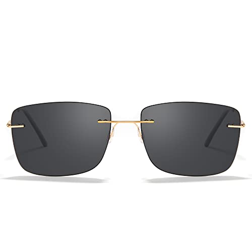 Frameless Sunglasses-black Gold