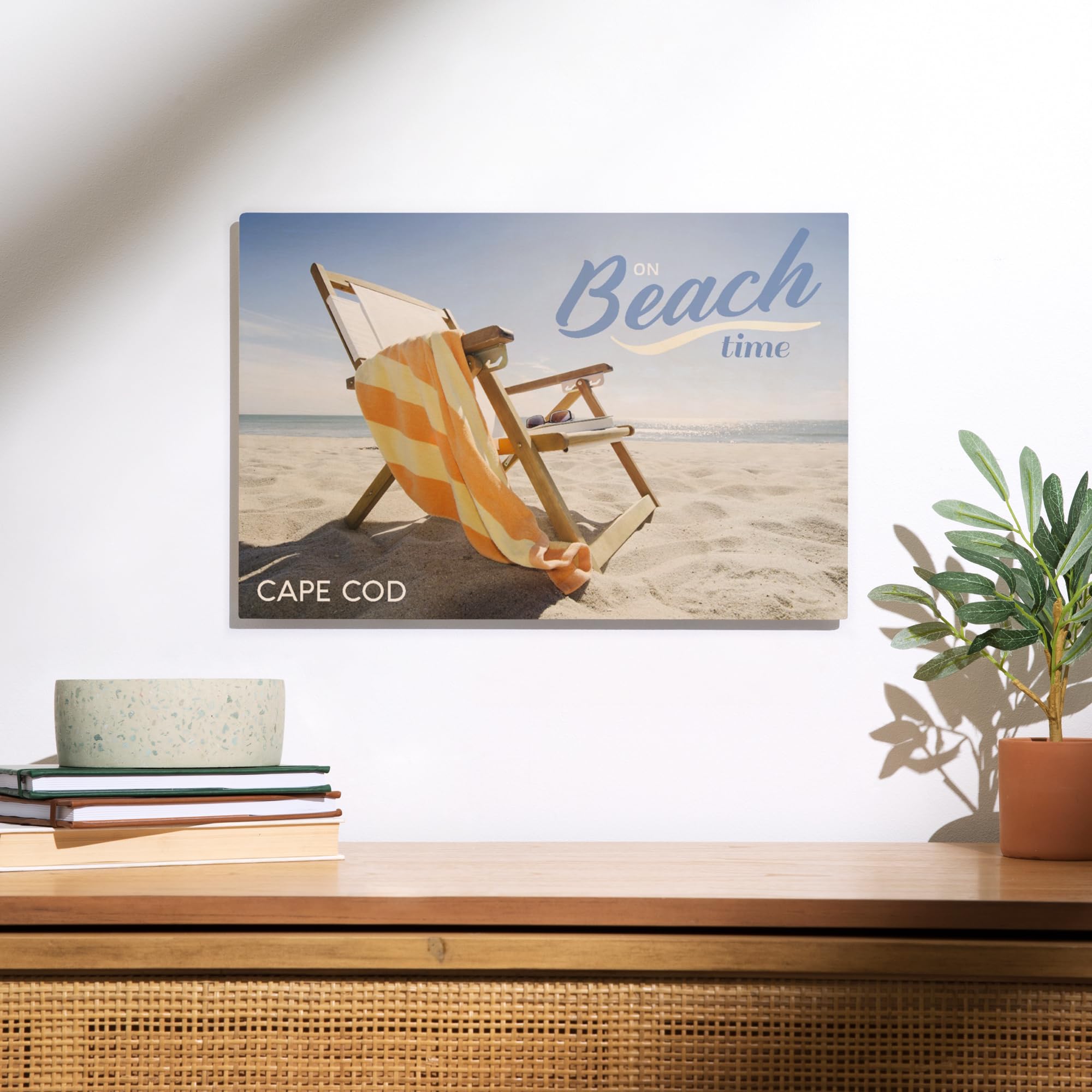 Lantern Press 12x18 Inch Premium Wood Wall Sign - Cape Cod Massachusetts Beach Decor - Ready to Hang Coastal Wall Art for Living Room, Bedroom, or Beach House