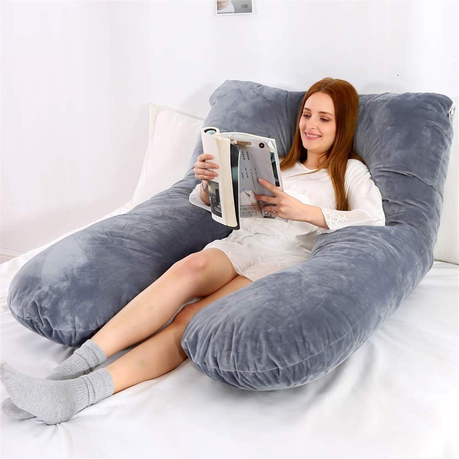 **U-Shaped Pregnancy Pillow for Belly, Back, Hips & Knee Support - Full Body Maternity Pillow for Comfortable Sleep During Pregnancy - Perfect for Side Sleepers & Expecting Moms**