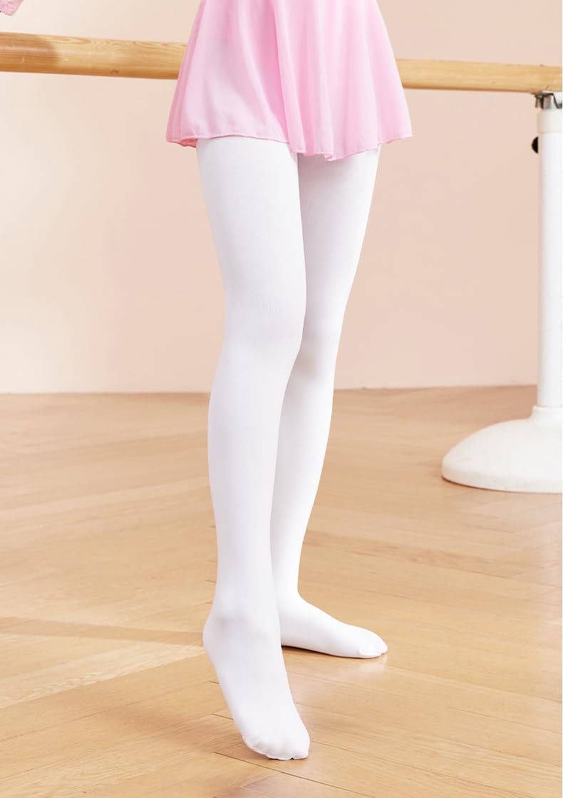 **Girls Ballet Dance Tights - Ultra Soft Stretch Footed Tights & Toddler Stockings for Dance Class, Recital & Performance**