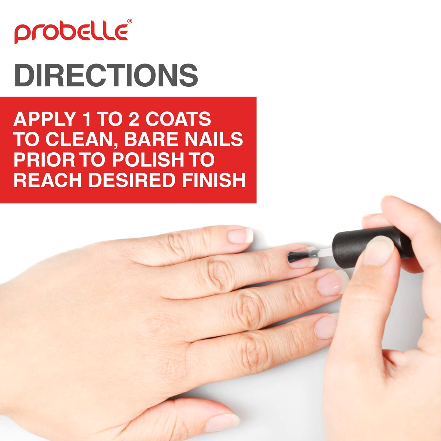 Probelle Hydrating Base Coat for Dry & Brittle Nails - Nail Moisturizer with Healthy Glow | Nourishes, Soothes & Extends Polish Life | Perfect for Dehydrated, Rough, Breaking Nails | At-Home Manicures & Professional Salon Use