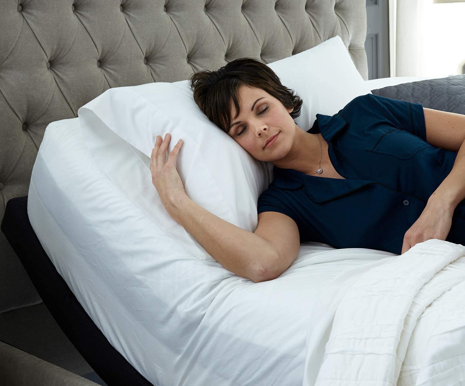 Split Queen Sheets Set for Adjustable Beds - 5 Piece 100% Egyptian Cotton - 400 Thread Count - Light Blue Solid - Fits Mattress Up to 16