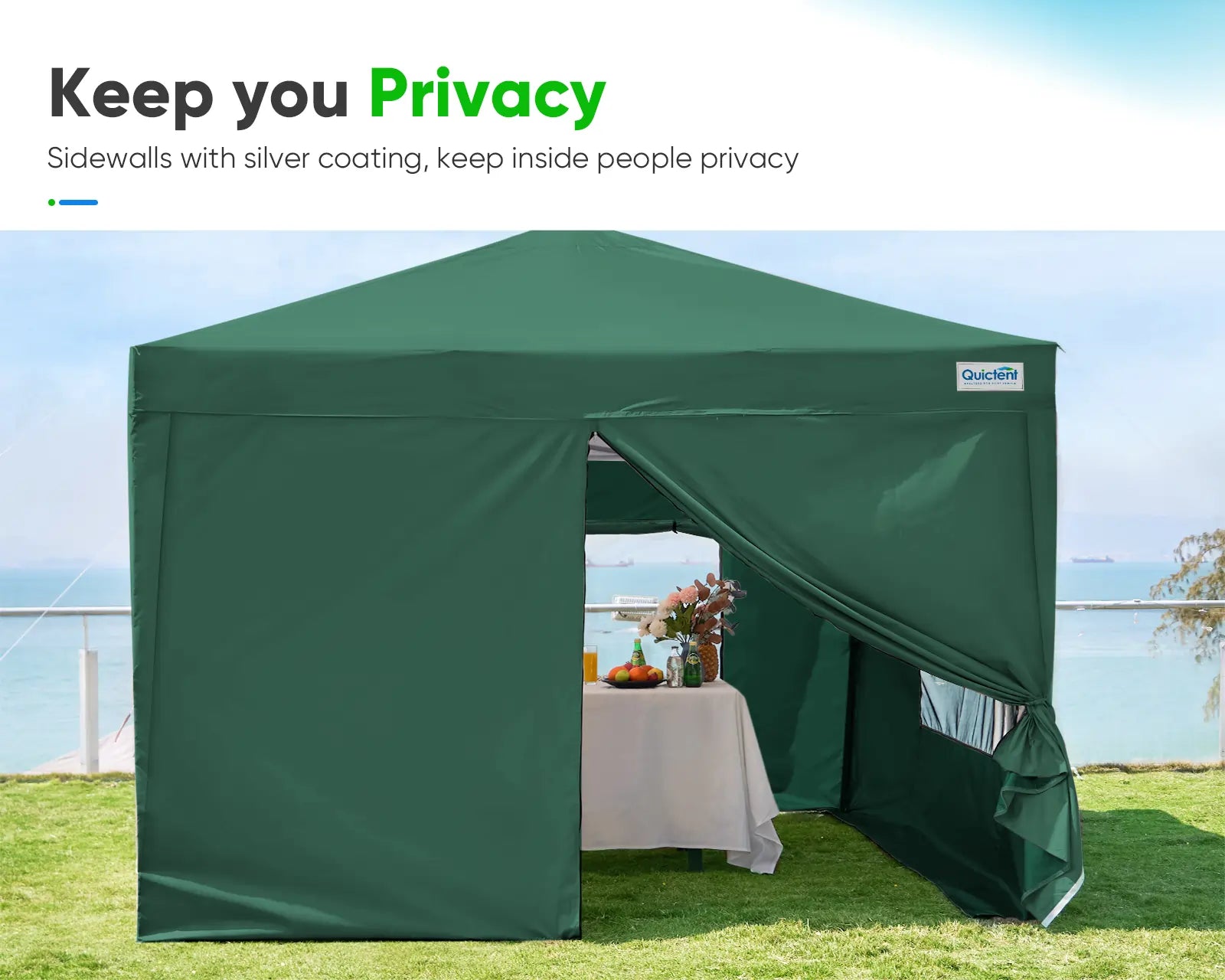 10' x 10' Pop Up Privacy Canopy Tent with Side Walls - Perfect for Outdoor Events, Beach Parties, and Backyard Gatherings