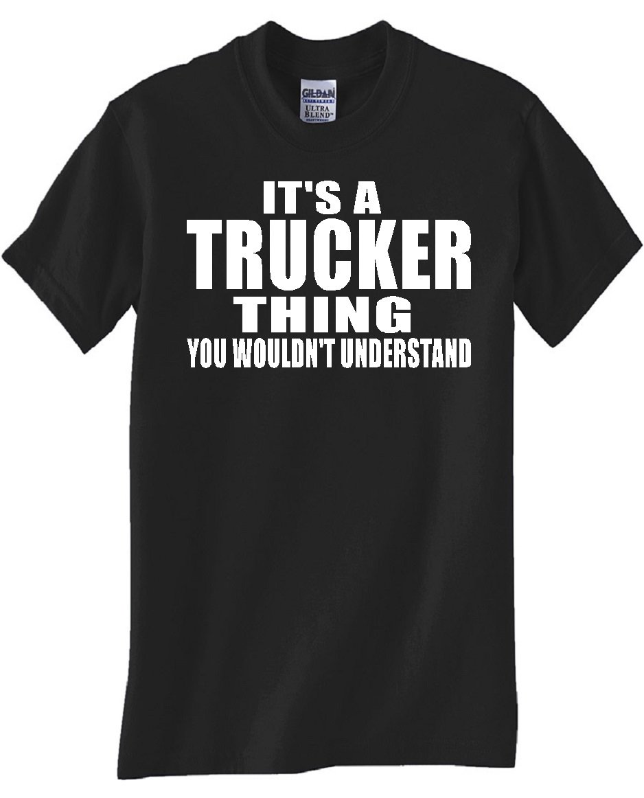 Gildan Men's Black Trucker T-Shirt - Comfortable Cotton Tee for Casual Wear, Work & Outdoor Activities
