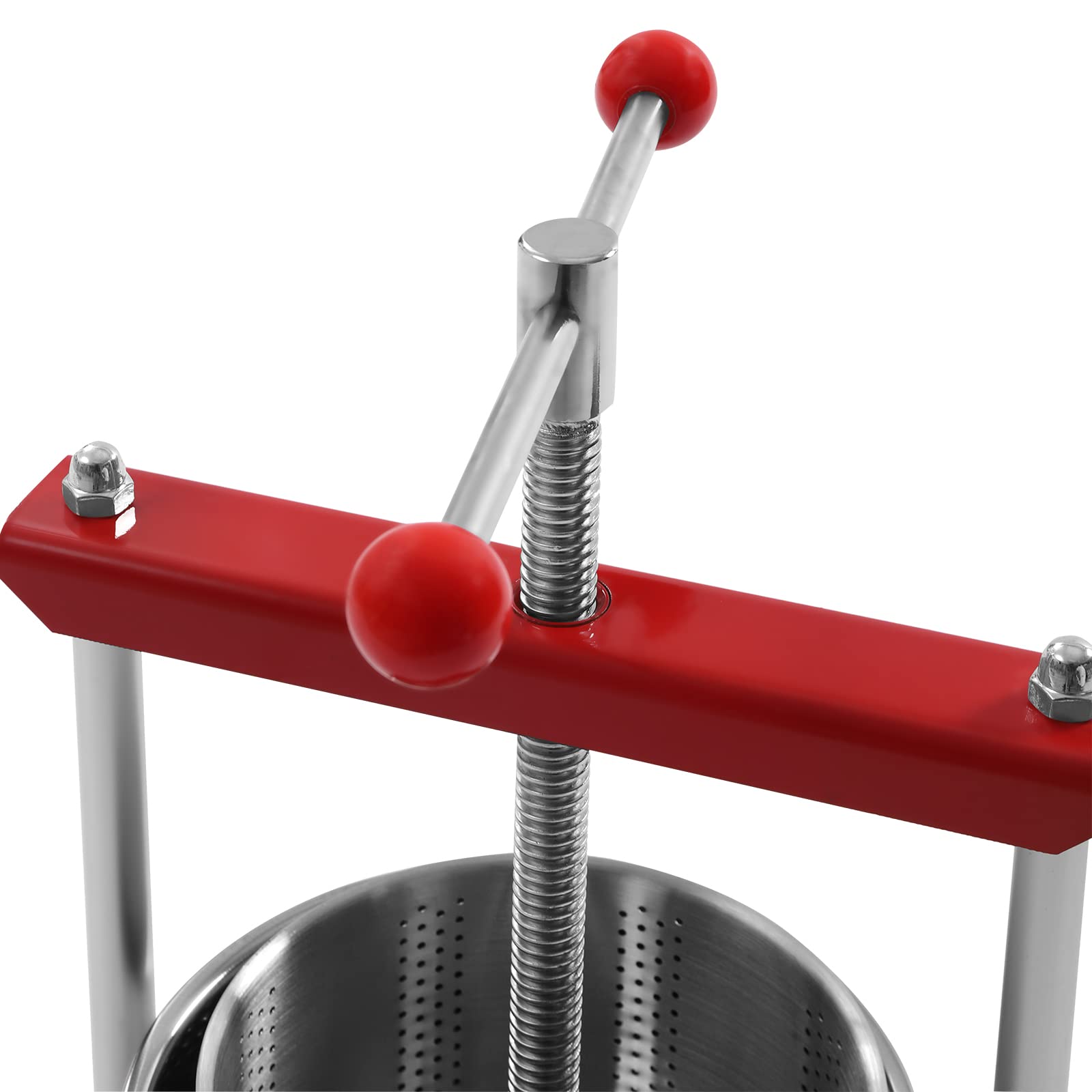 Stainless Steel 1.6 Gallon Manual Fruit Press for Juice, Wine, Cheese, Olive Oil - Herb Tincture & Vegetable Extractor - Perfect for Home Brewing, Cider Making, and DIY Essential Oils