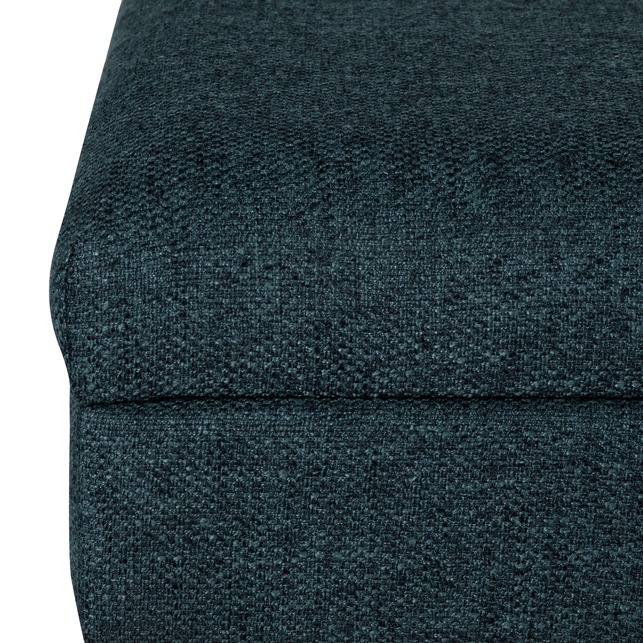 Homepop Upholstered Storage Ottoman Bench - Navy Woven Textured Decorative Furniture for Living Room & Bedroom | Multi-Functional Seat with Hidden Storage | Perfect for Extra Seating, Footrest & Home Organization