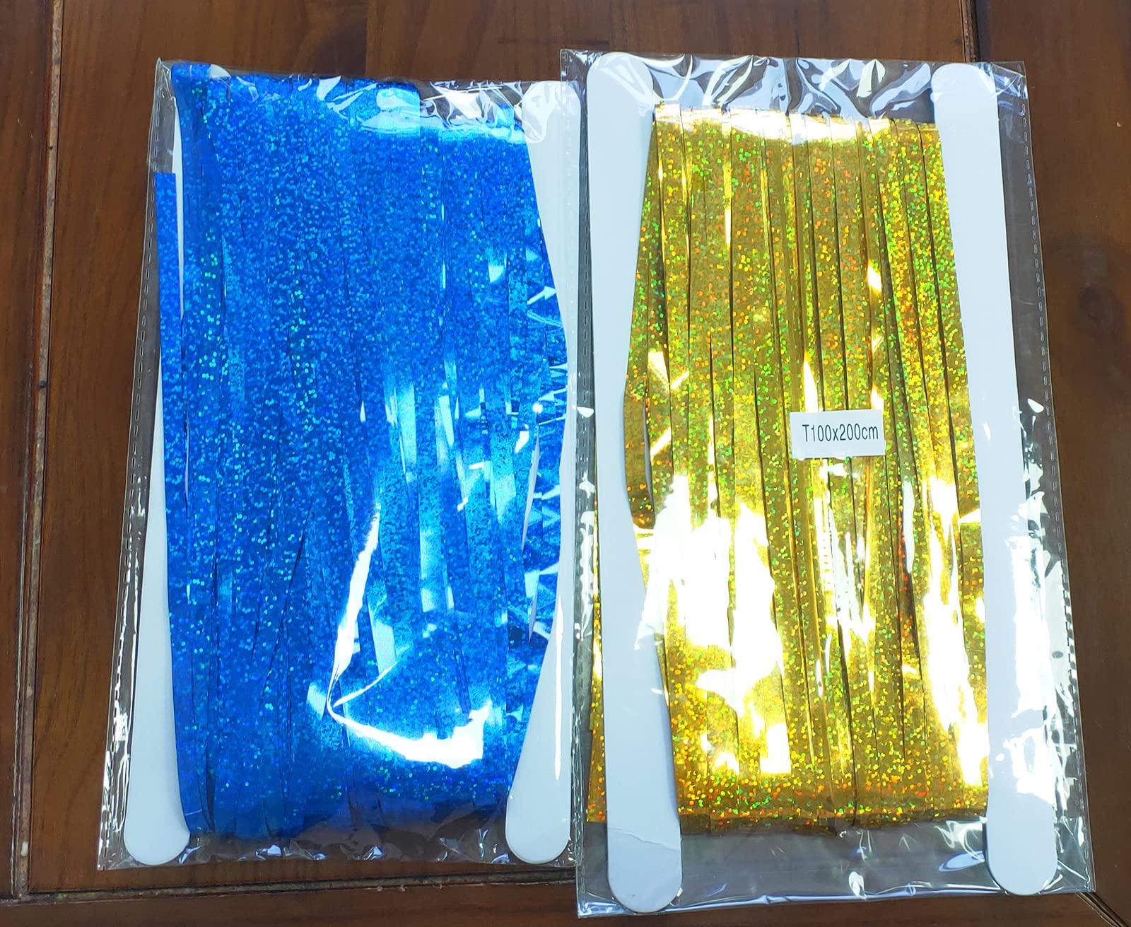Navy Blue & Gold Graduation Party Decorations 2025 - Metallic Foil Fringe Curtains Backdrop for Graduation, Birthday & Special Events - Blue & Yellow Party Supplies for Wall Decor & Photo Booth Background