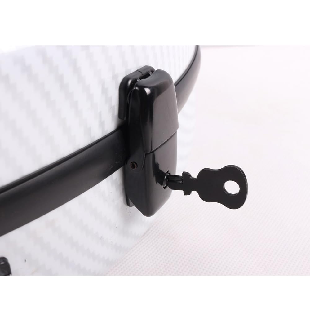 Premium 4/4 Full Size Carbon Fiber Violin Hard Case with Reinforced Handle, Adjustable Back Straps & Plush Interior Padding (White) - Perfect for Professional Musicians, Travel & School Performances