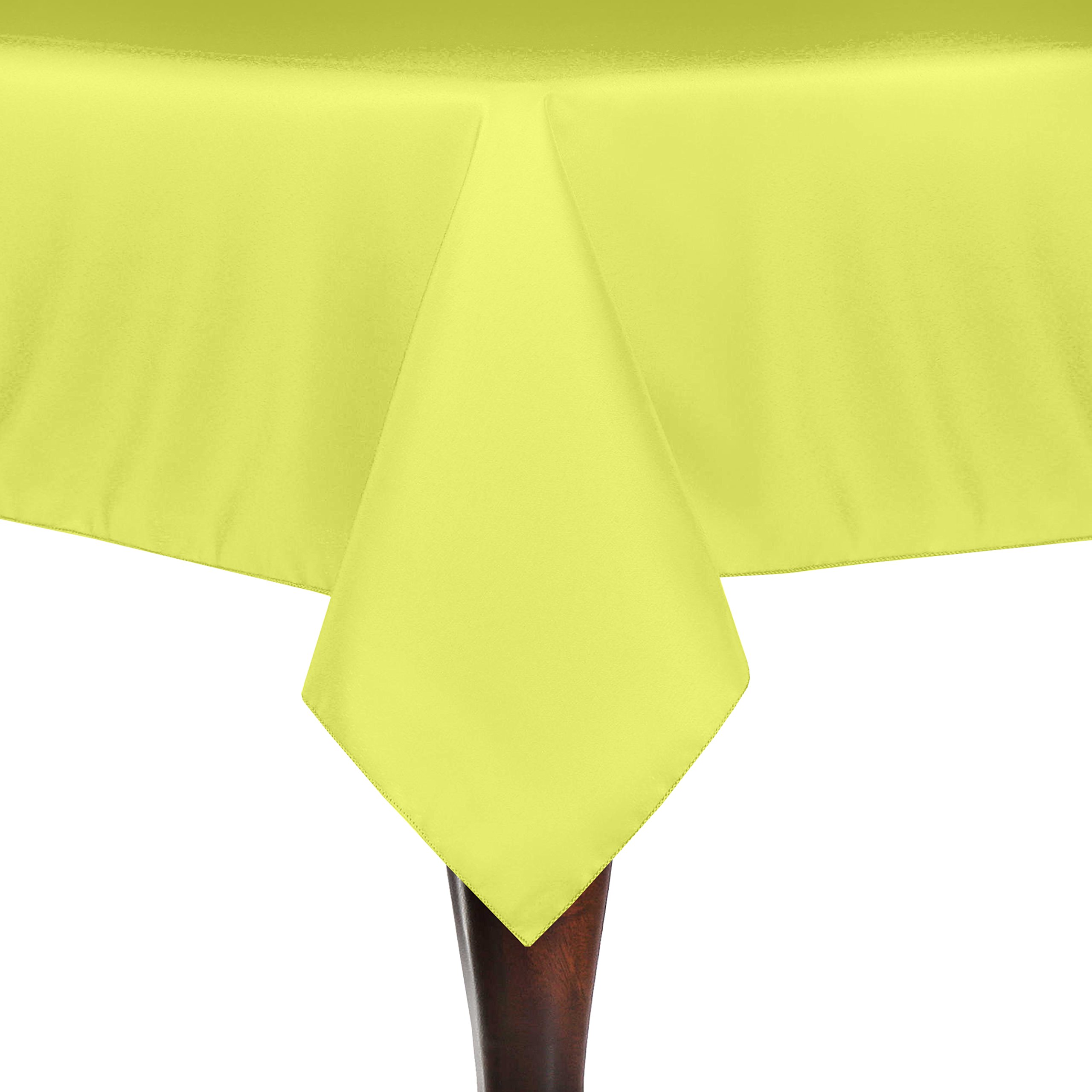 5-Pack 60 x 126 Inch Lemon Yellow Polyester Linen Tablecloths - Premium Rectangular Dining Table Cover for Weddings, Parties & Restaurants - Wrinkle & Stain Resistant Fabric
