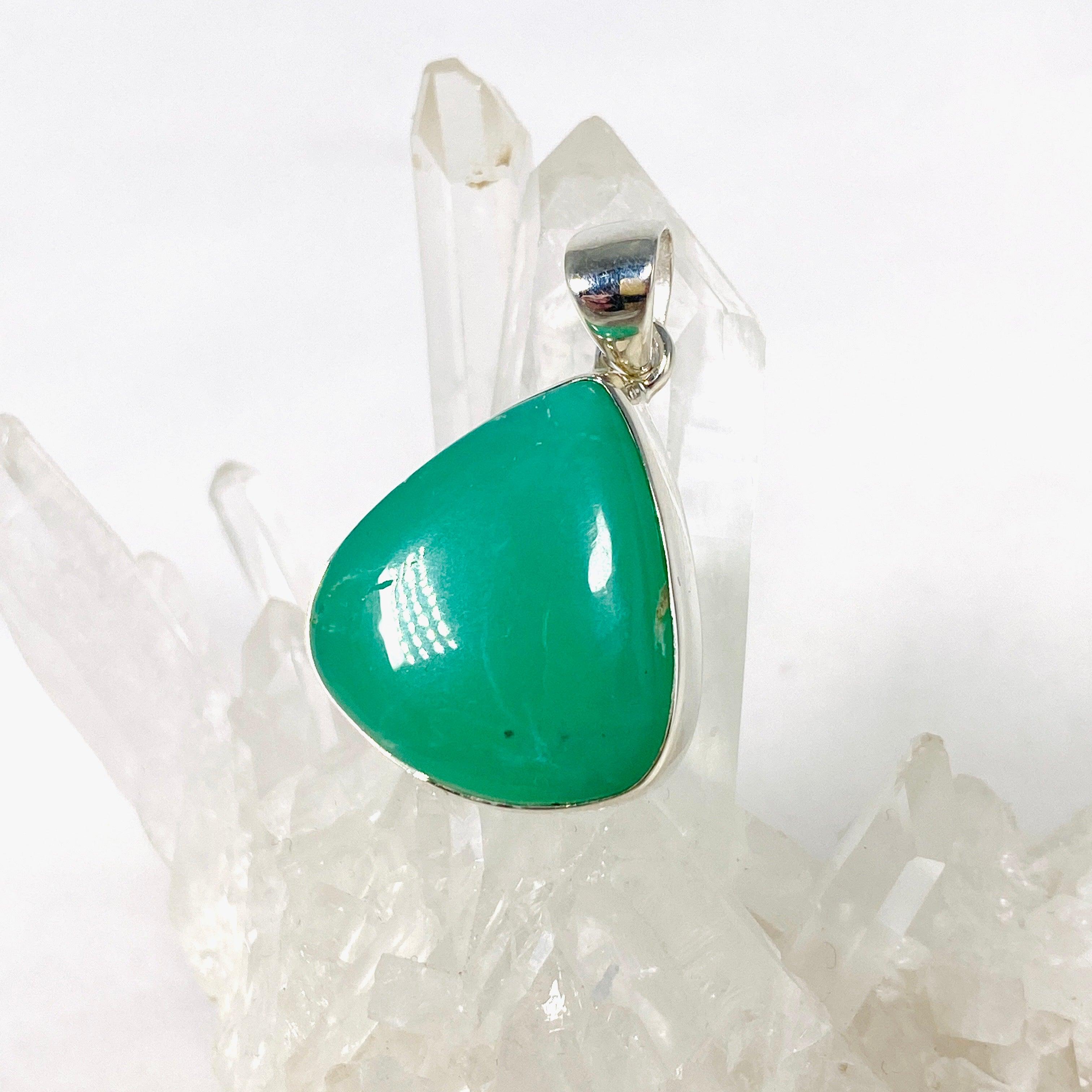 Natural Chrysoprase Teardrop Pendant Necklace KPGJ3922 - Elegant Gemstone Jewelry for Women, Perfect for Weddings, Parties & Everyday Wear