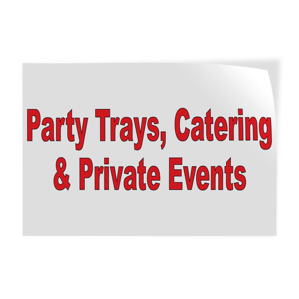 Red Industrial Vinyl Safety Sign Decal Stickers (12x8 Inches) - Durable Party, Catering & Business Labels for Events, Warehouses & Workplaces