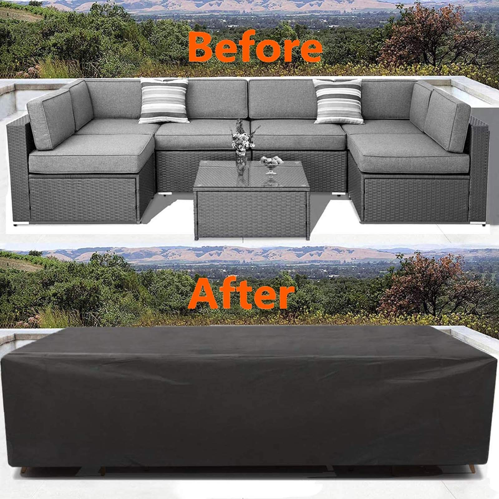 Heavy Duty 420D Oxford Waterproof Garden Furniture Covers 200x160x70cm - All Weather Protection for Patio Sets, Tables, Chairs & Sofas - Perfect for Winter, Rain, Snow & UV Protection (Outdoor Lounge Furniture Cover)