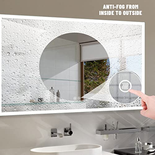 LED Bathroom Mirror with Lights - 71x32 Inch Anti-Fog Vanity Mirror with Touch Control, Vertical & Horizontal Mount for Makeup & Shaving - Perfect for Modern Bathrooms, Bedrooms and Dressing Rooms