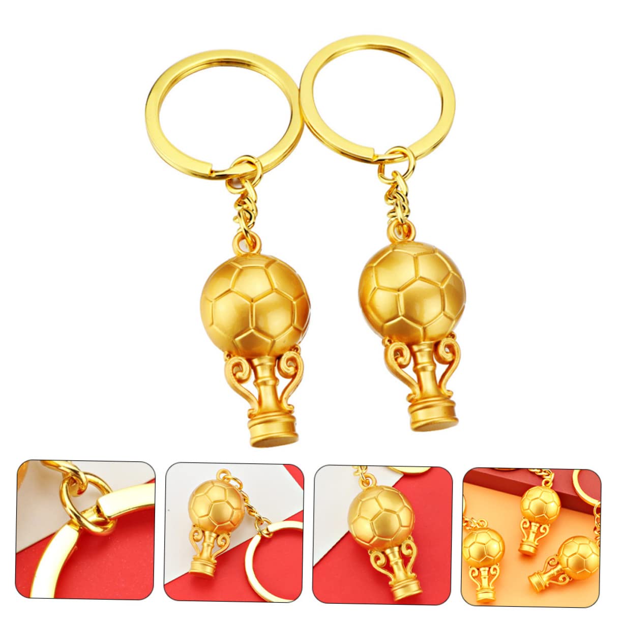 CORHAD Soccer Keychain 2pcs - Sports Backpack Ornament for Fans