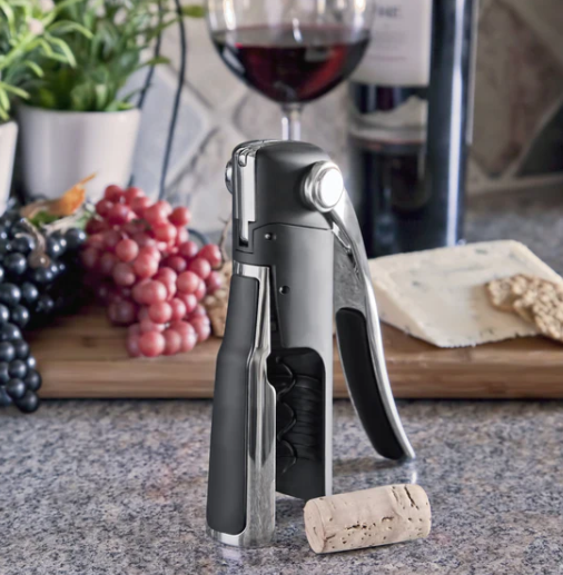 Premium Final Touch Single Lever Corkscrew - Easy Wine Bottle Opener with Ergonomic Handle for Smooth Cork Removal | Perfect for Home Bars, Restaurants, and Wine Tasting Events