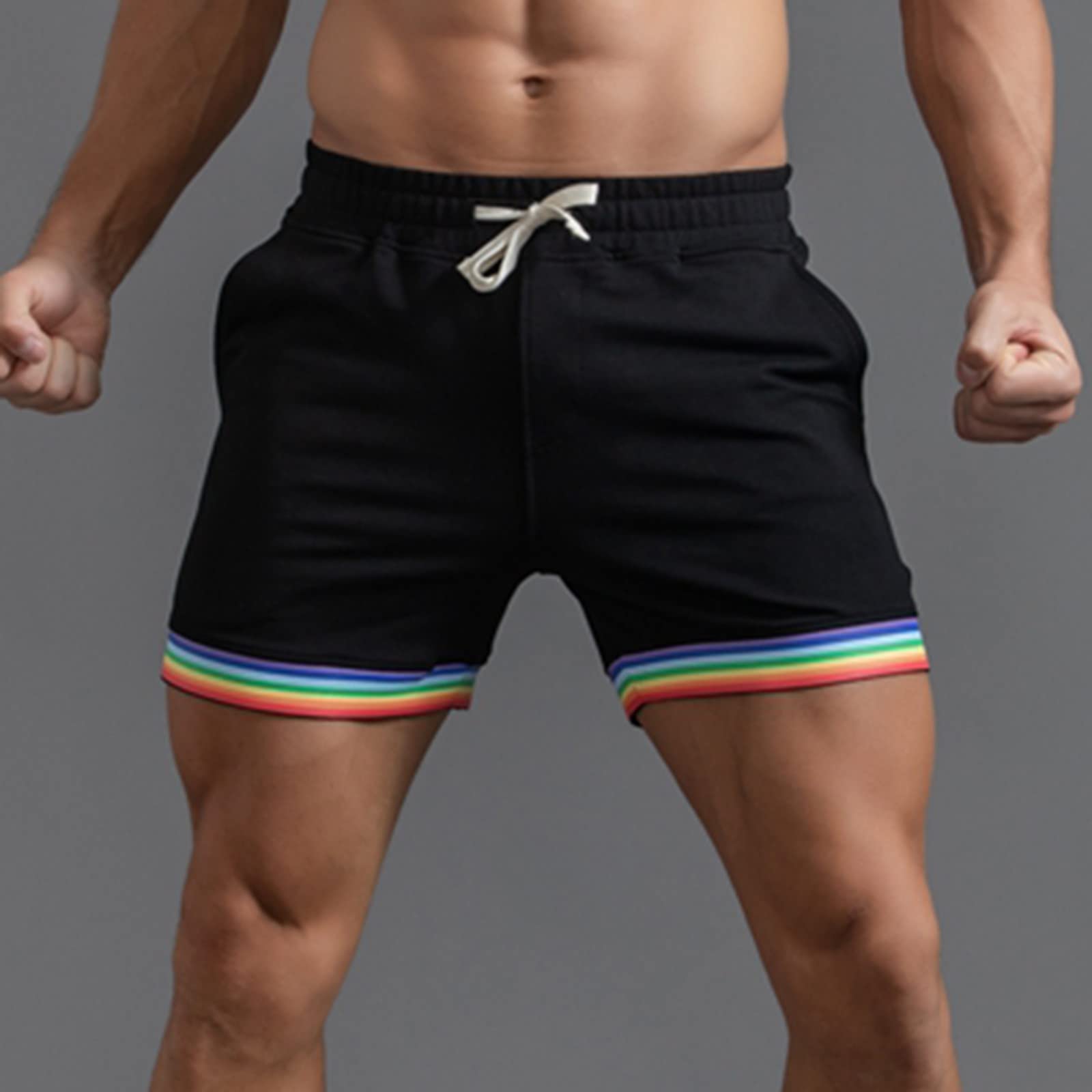 Men's Cotton Elastic Waist Shorts - Comfortable Beach & Workout Pants for Outdoor Activities