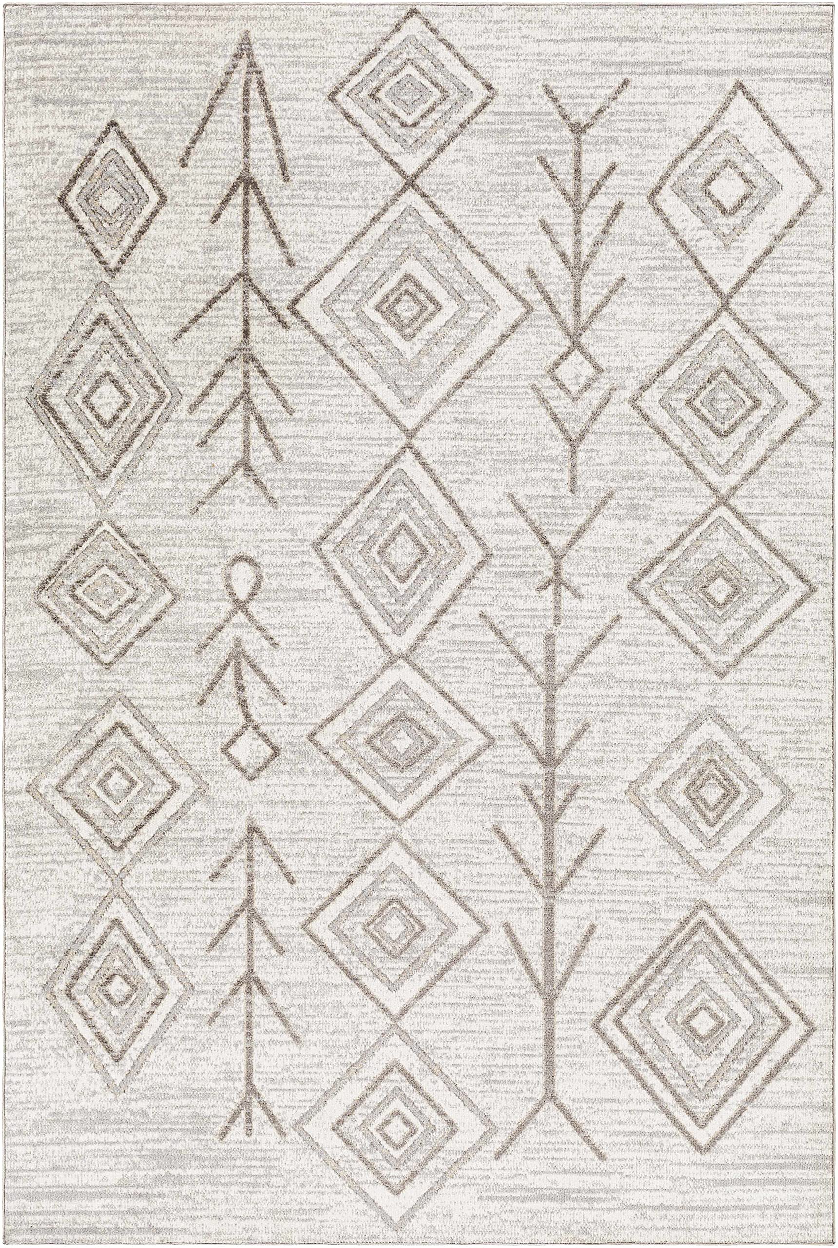 Kericho Machine Washable Area Rug - Soft & Durable for Living Room, Bedroom - Brown & Gray - 7'10