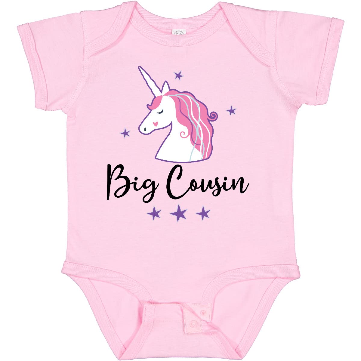 Inktastic Big Cousin Unicorn Announcement Baby Bodysuit - Cute Unicorn Design for Newborns & Toddlers - Perfect for Sibling Announcement, Baby Shower Gift & Family Photos