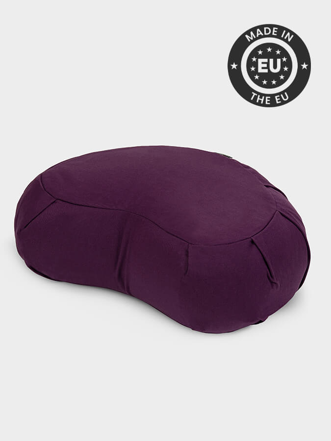 Organic Buckwheat Zafu Meditation Cushion - Crescent Shape Yoga Pillow for Meditation, Yoga & Zen Practice - Perfect for Home Studio, Yoga Class & Mindfulness Retreats