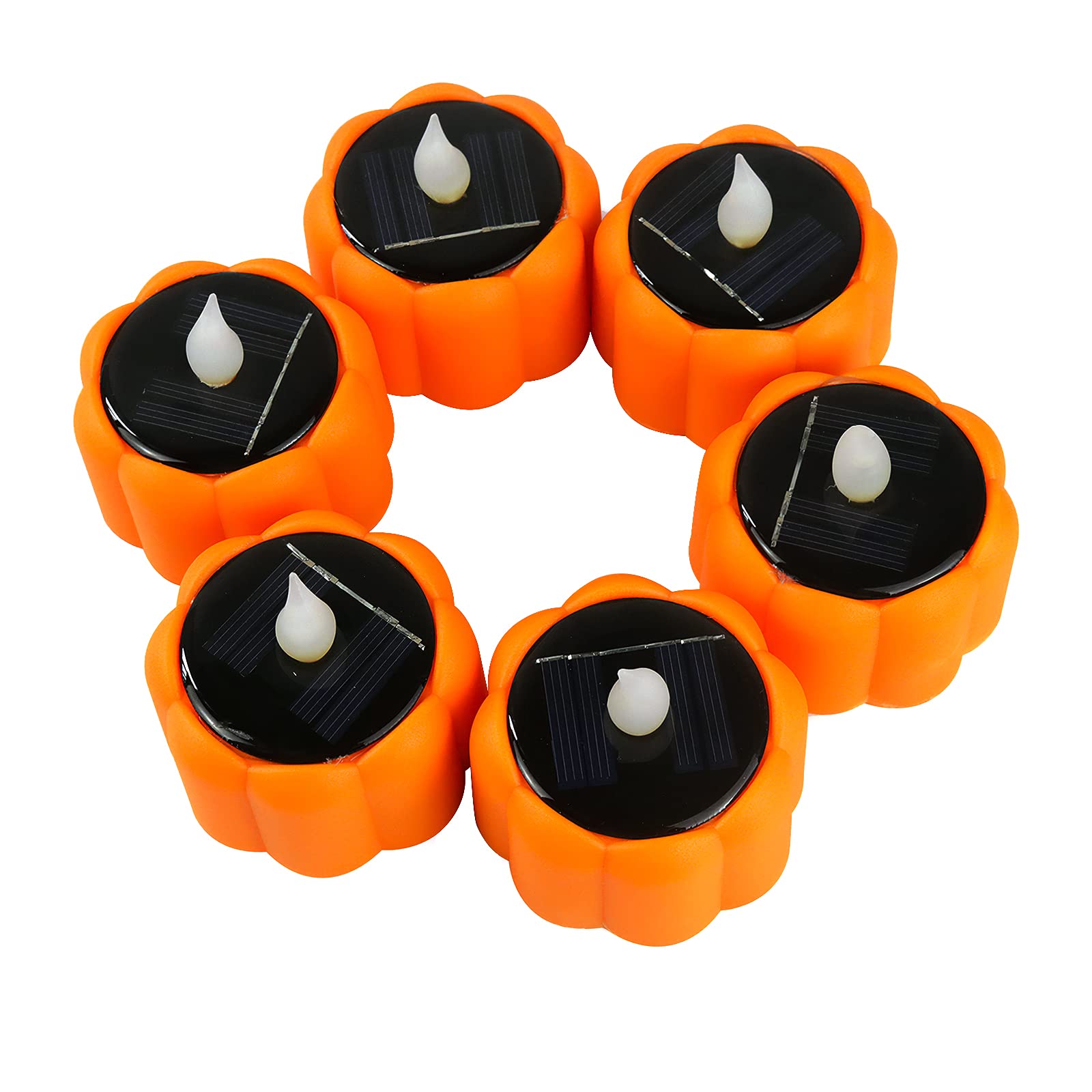 6Pcs Solar Lantern Lights - Waterproof Rechargeable LED Flickering Candles for Outdoor Camping, Emergency, Window Decor & Nightlight | Solar Powered Garden, Patio & Pathway Lighting