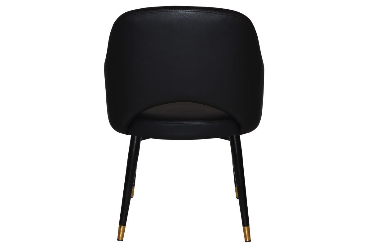 EZ Hospitality Cairo Indoor Armchair with Metal Base - Slim Black Brass 4-Leg Design for Living Room, Office or Dining Room Decor