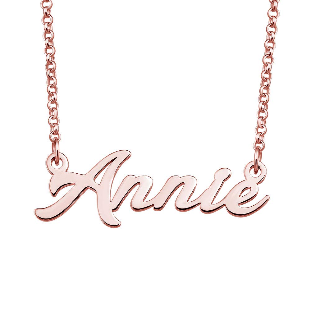 Personalized Rose Gold Annie Name Necklace for Women - Custom Engraved Jewelry Gift for Her, Couples, Anniversary & Valentine's Day | Elegant Everyday Wear & Special Occasion Present