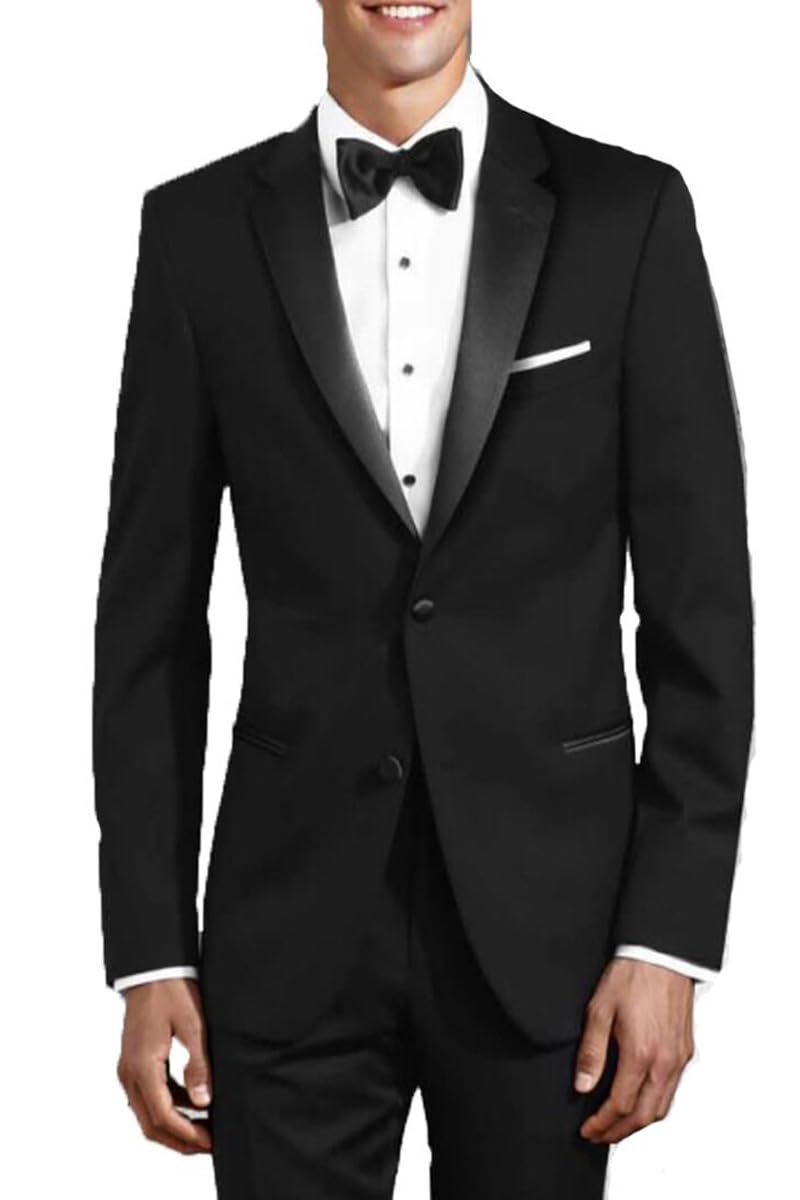 Neil Allyn Men's Two Button 100% Wool Tuxedo Suit - Classic Traditional Fit for Weddings, Prom & Formal Events