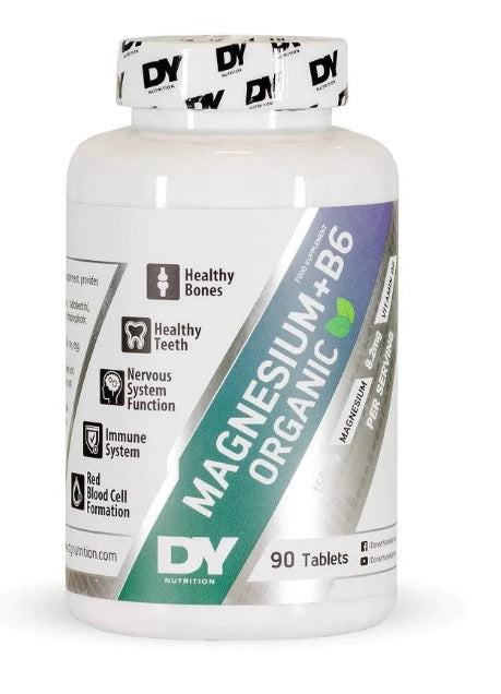 Dorian Yates Magnesium + B6 Organic Supplement - 90 Tablets for Muscle Recovery, Sleep Support & Stress Relief