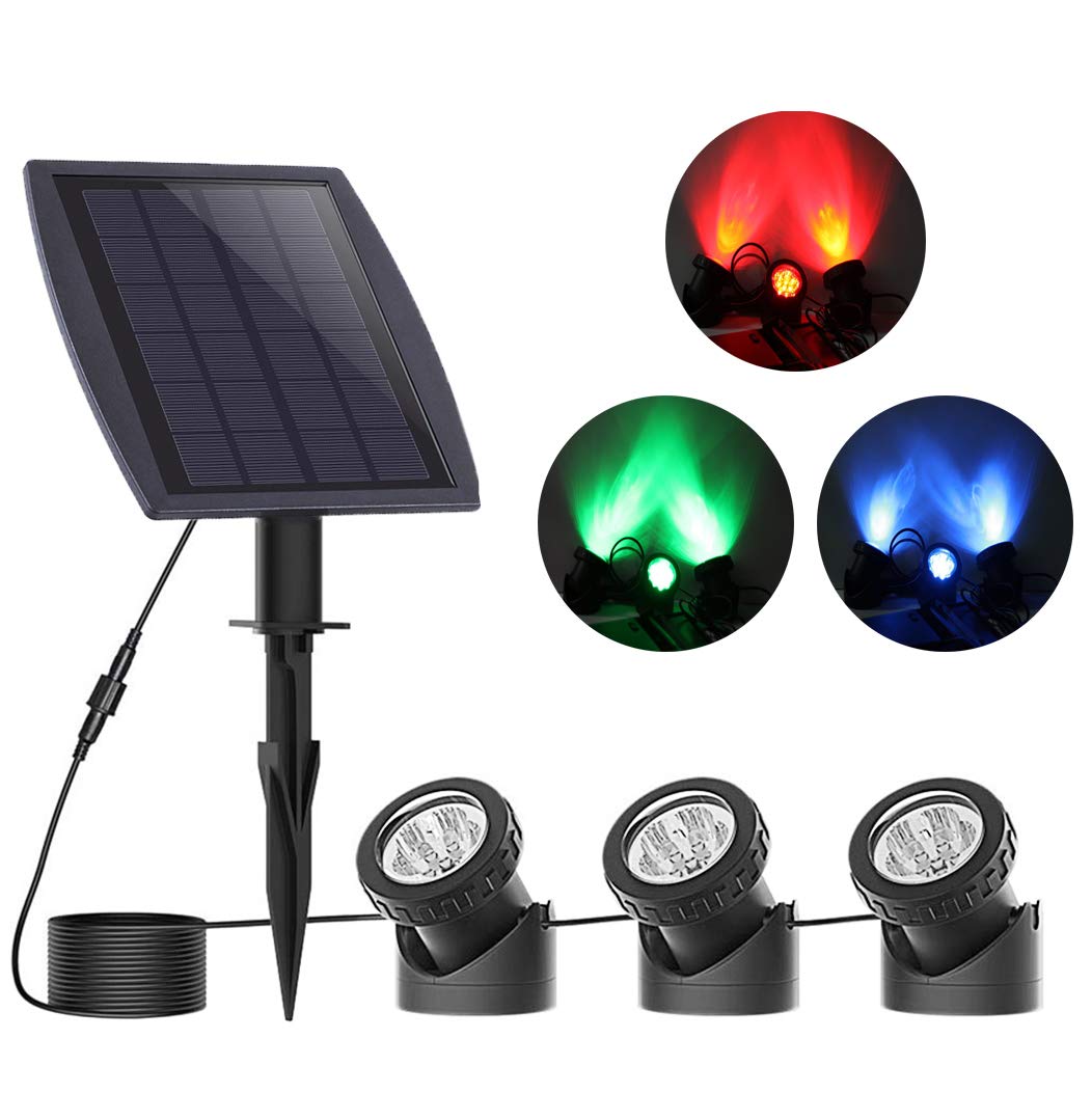 iMeshbean LED Submersible Pond Lights - 4/6 Pack Waterproof Underwater Pool Fountain Waterfall Lights with Solar RGB (Set of 3) - Perfect for Garden Ponds, Swimming Pools & Outdoor Water Features