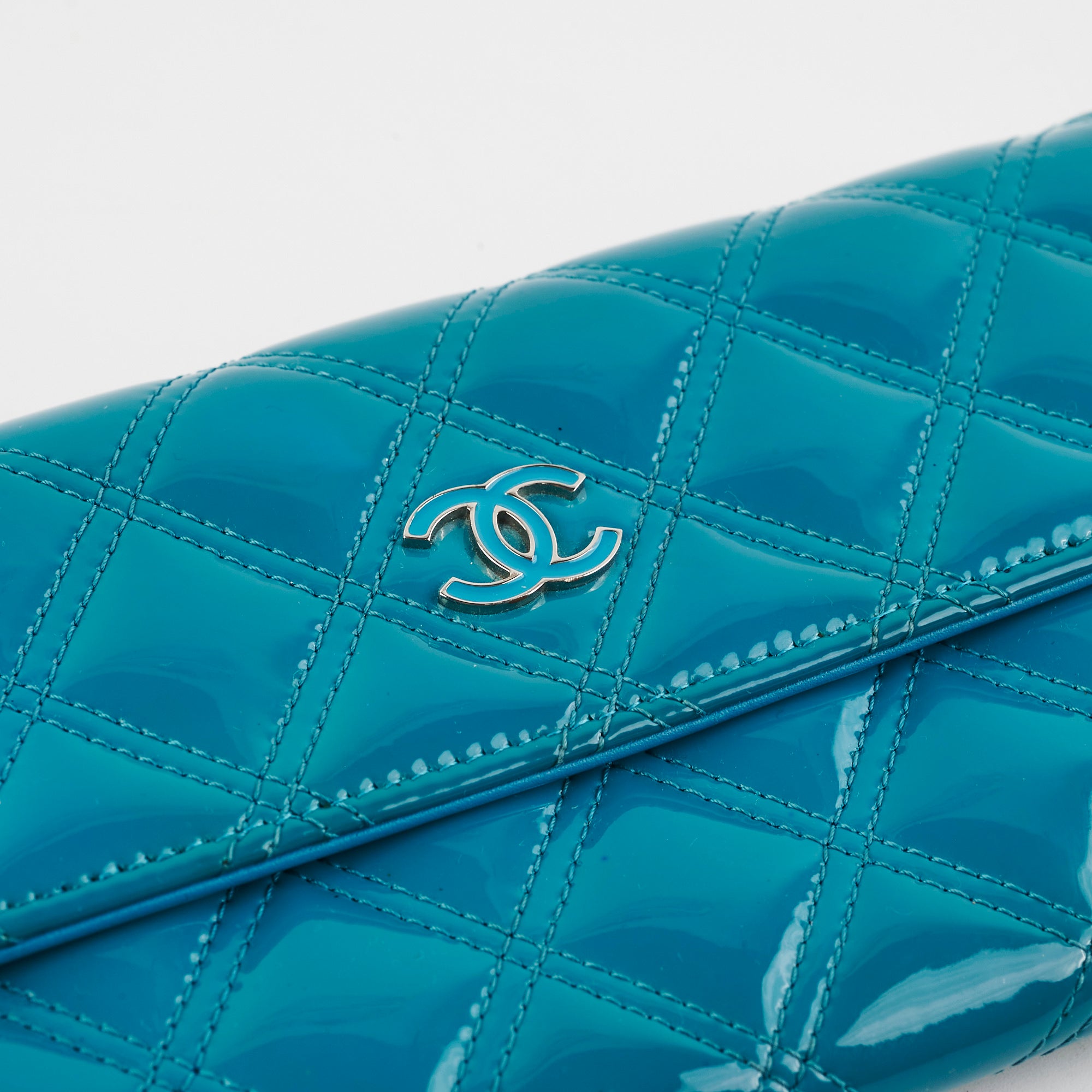 Chanel Long Patent Blue Wallet for Women - Luxury Designer Leather Wallet with Card Slots & Zipper Closure - Perfect for Everyday Use, Travel & Gifting
