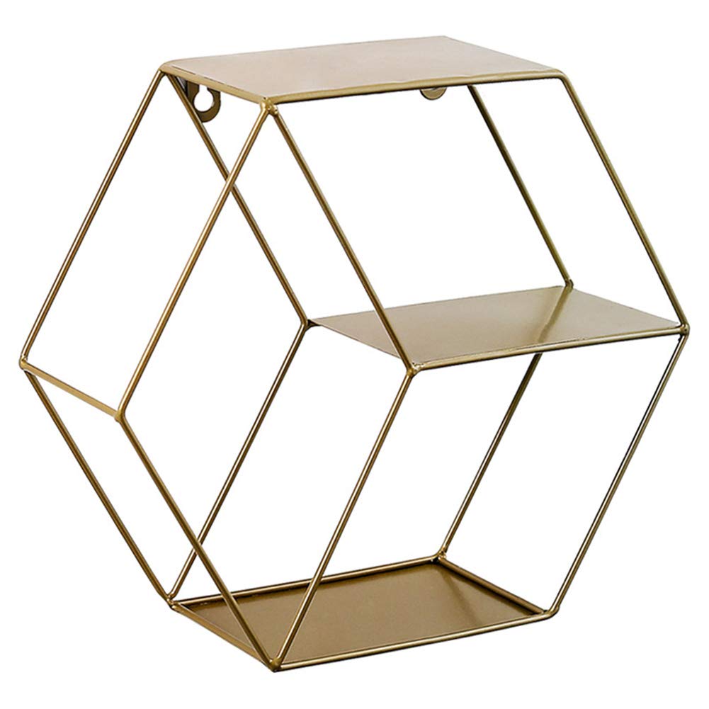 VALink Hexagonal Metal Wall Shelf - Rustic Industrial Storage & Display Rack for Bedroom, Living Room, Kitchen Decor - Perfect for Organizing Party Supplies, Books & Home Essentials