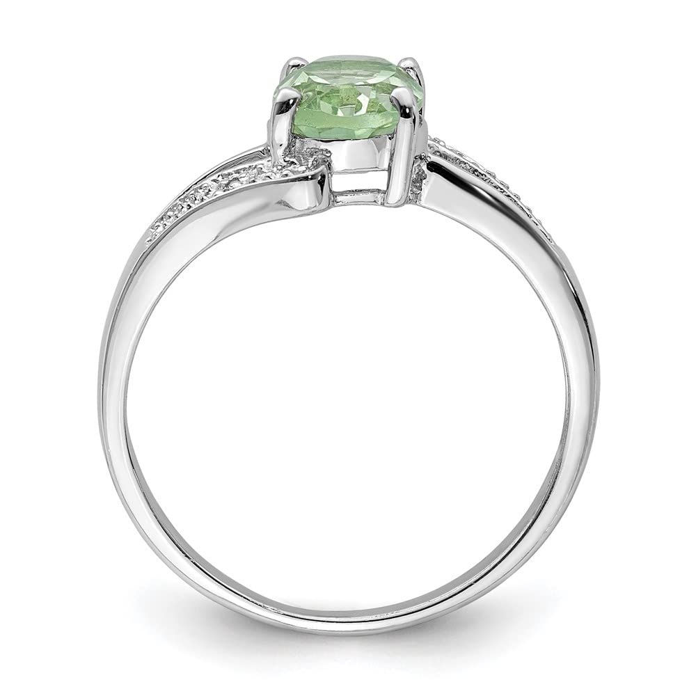 1.06ct Oval Cut Prasiolite & Diamond Accent Engagement Ring - Vintage Style Wedding Band for Women, Perfect for Proposals, Anniversaries & Romantic Occasions