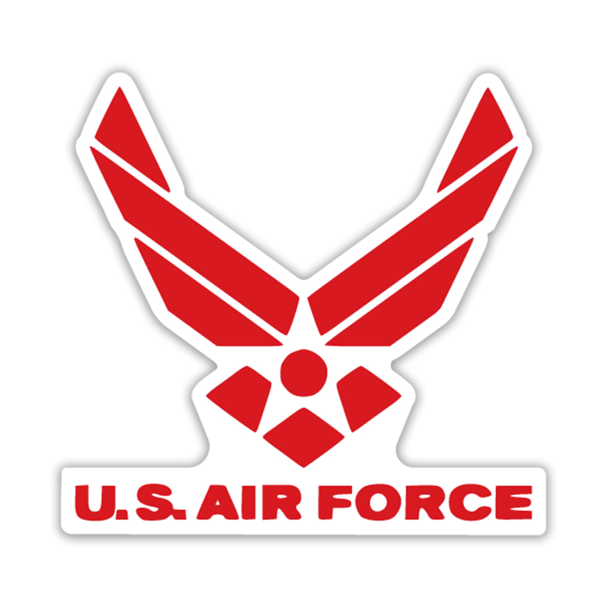 U.S. Air Force Vinyl Decal Sticker - 6.75 Inch Patriotic Car, Truck, Van, Wall & Laptop Decal - Multiple Color Options (Red) - Perfect for Military Supporters, Vehicle Customization & Home Decor